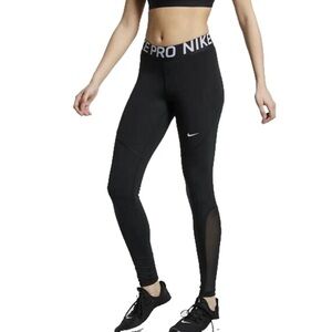 Nike Pro Black Training Leggings with Mesh Women’s Size Small